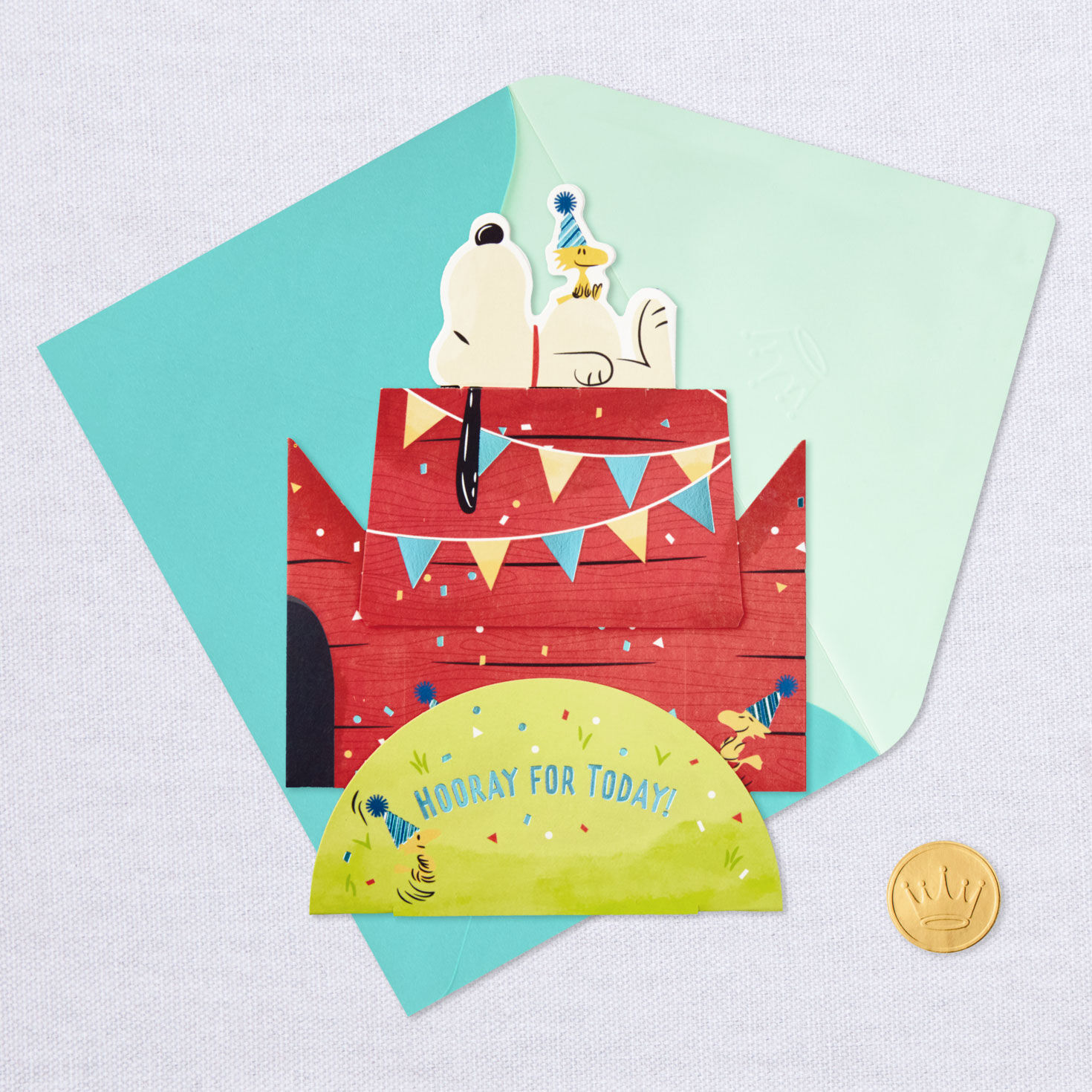 Peanuts® Snoopy and Woodstock Hooray 3D Pop-Up Card for only USD 6.99 | Hallmark