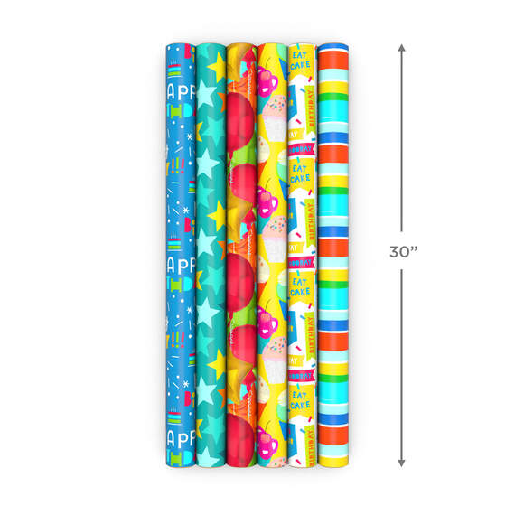 Cake Break 6-Pack Wrapping Paper Assortment, 180 sq. ft., , large image number 8
