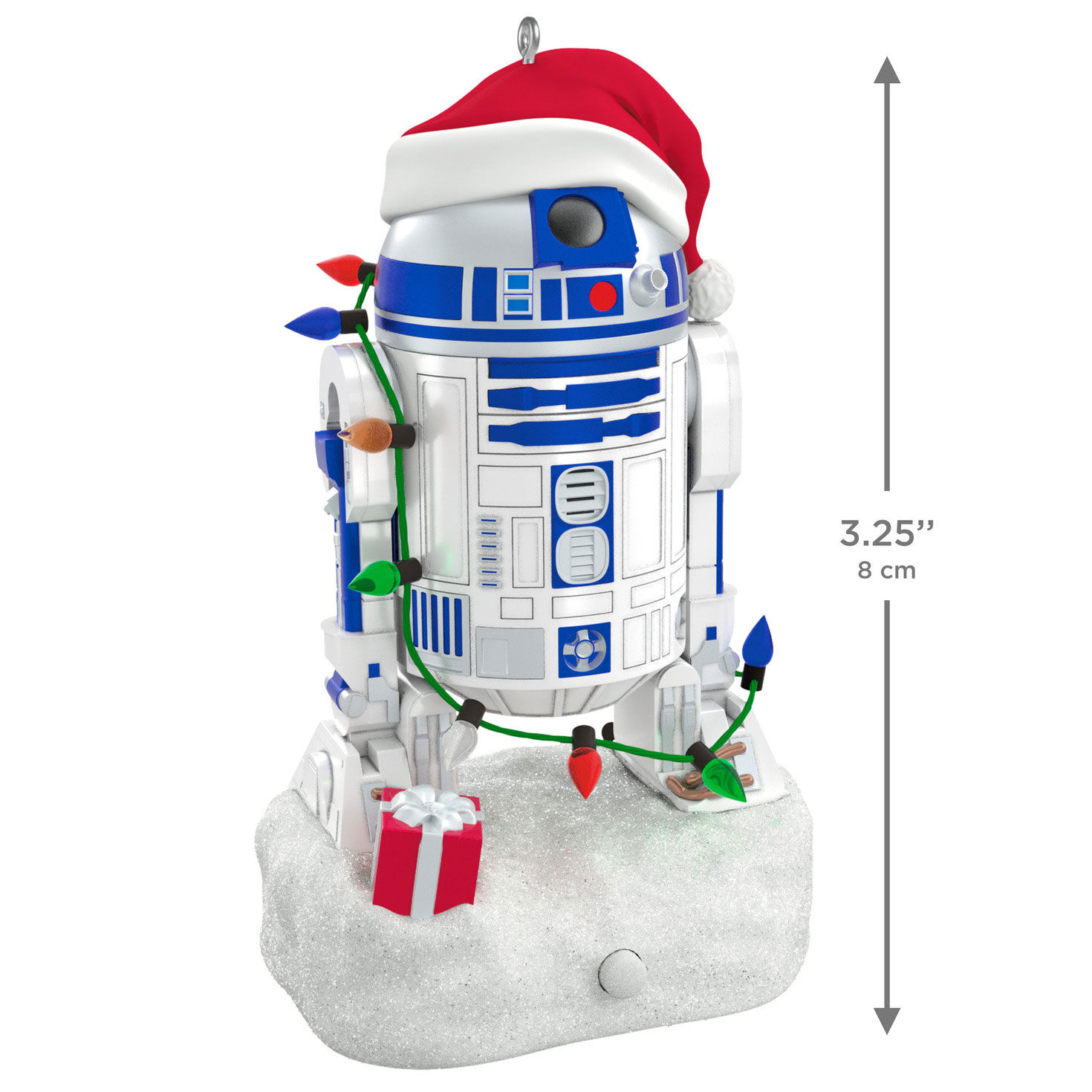 R2-D2 With Christmas Lights Keepsake Ornament measurement image number 3