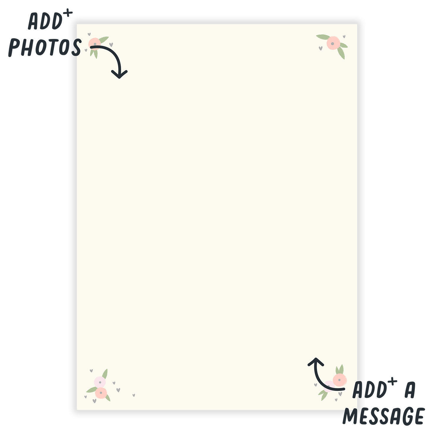 Pink Flowers Happy Day Personalized Wedding Card Open Card indicating personalization image number 3