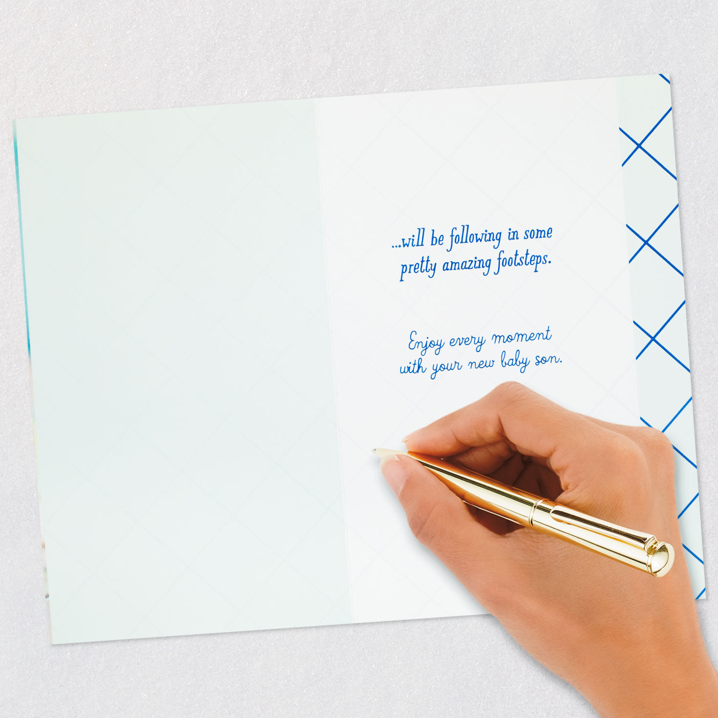 Tiny Blue Sneakers New Baby Boy Card  image number 6