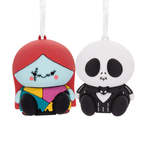 Better Together Disney Tim Burton's The Nightmare Before Christmas Jack and Sally Magnetic Hallmark Ornaments, Set of 2, 