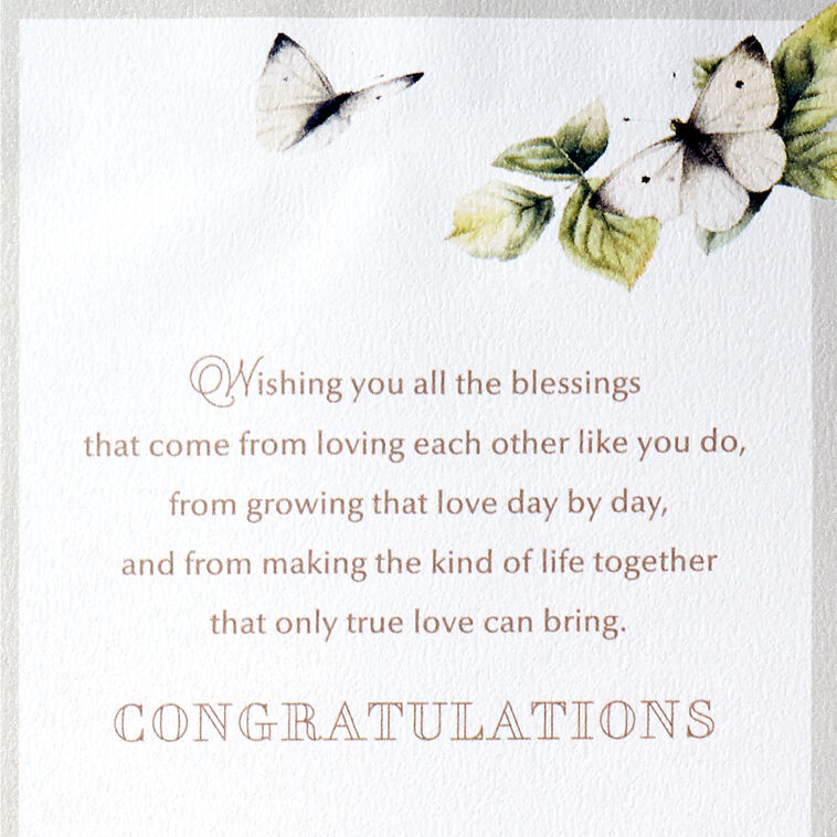 Flowers and Butterflies Marjolein Bastin Wedding Card Sentiment image number 2