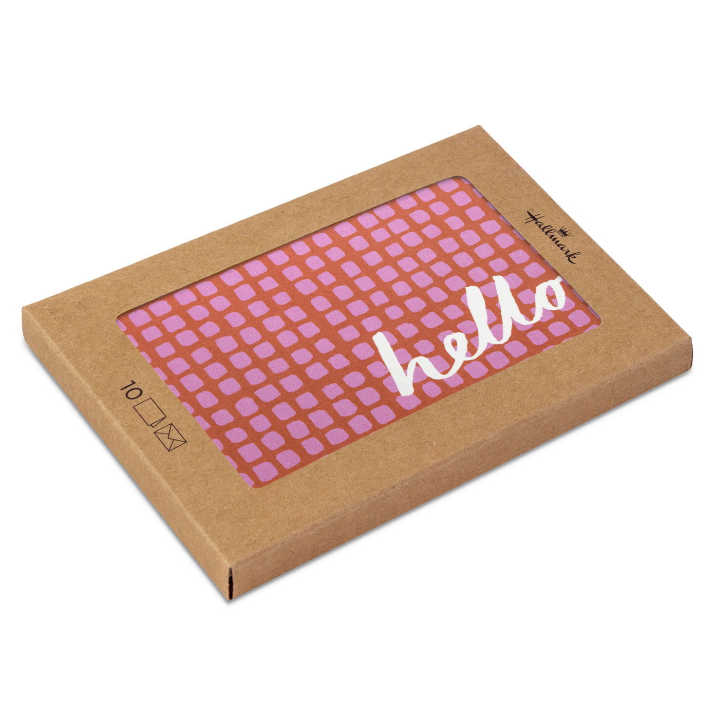 Rose Grid Blank Hello Notes, Pack of 10