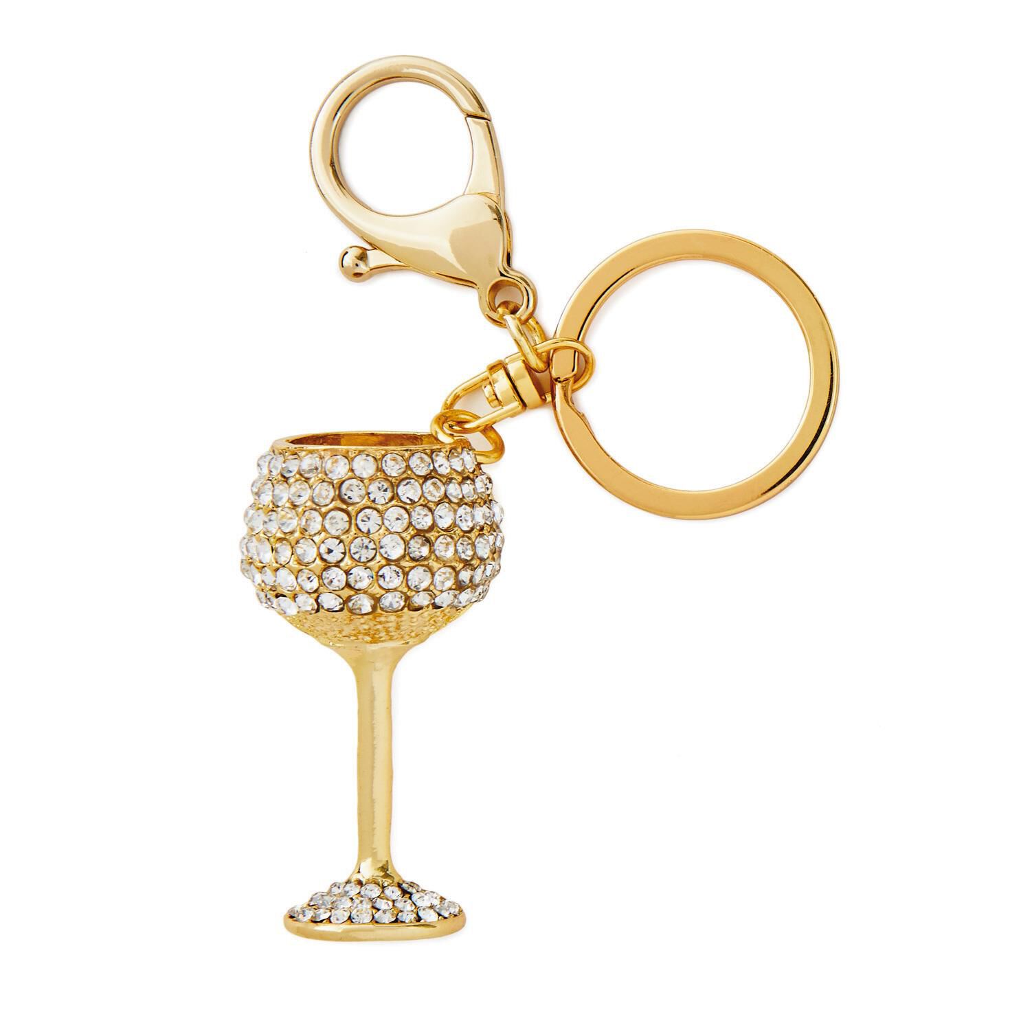 wine glass keychain