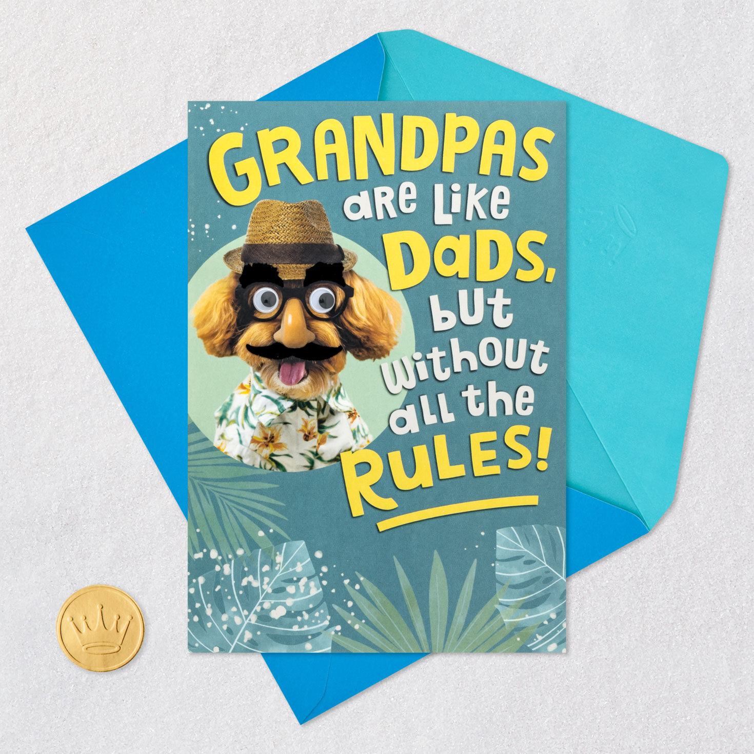 Partner in Crime Dog Father's Day Card for Grandpa Card Front with Envelope and Gold Seal image number 5