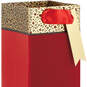 13" Red With Leopard Print Wine Bottle Gift Bag, , large image number 4