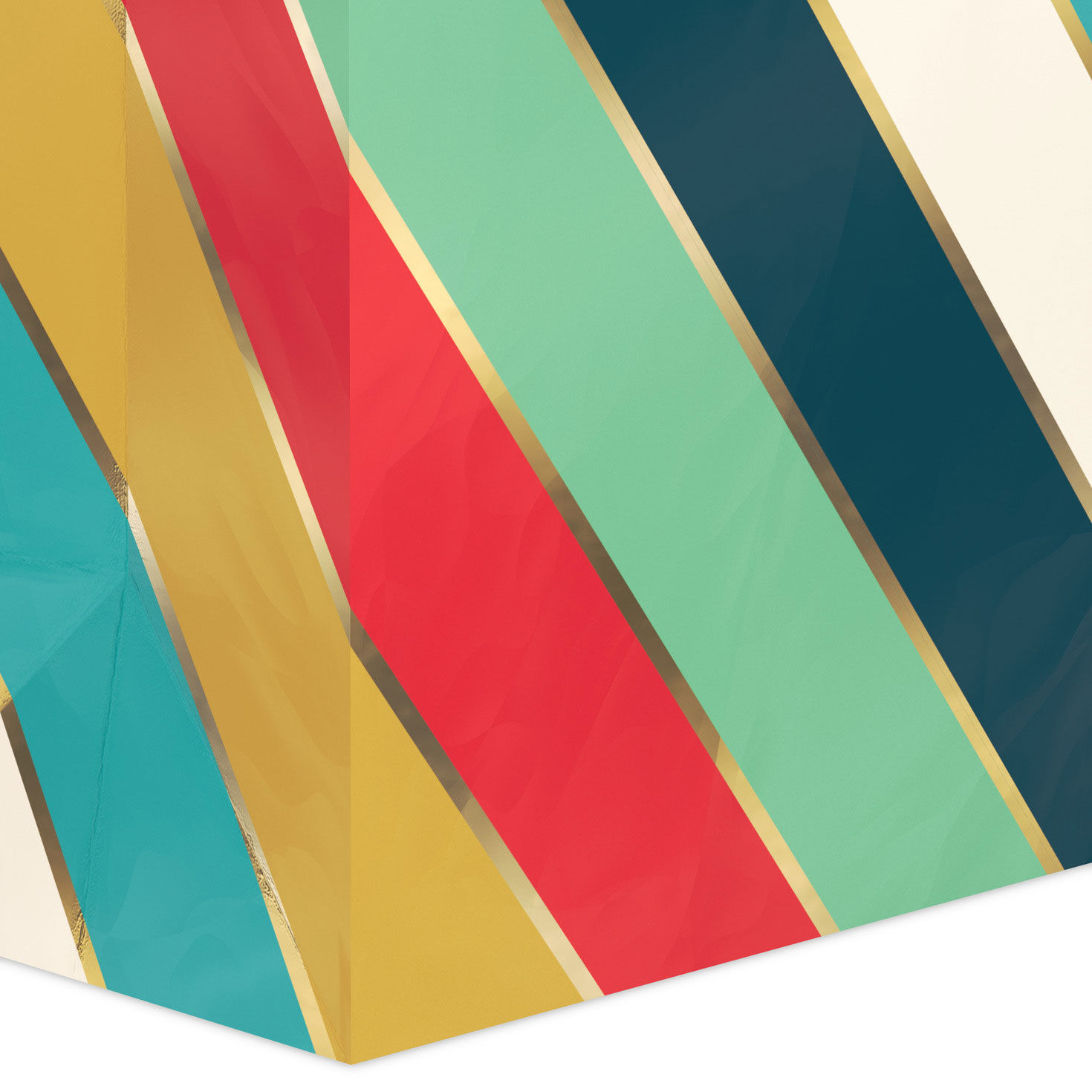 Stylish Stripes With Gold Trim Large Gift Bag Base/Side Detail image number 5