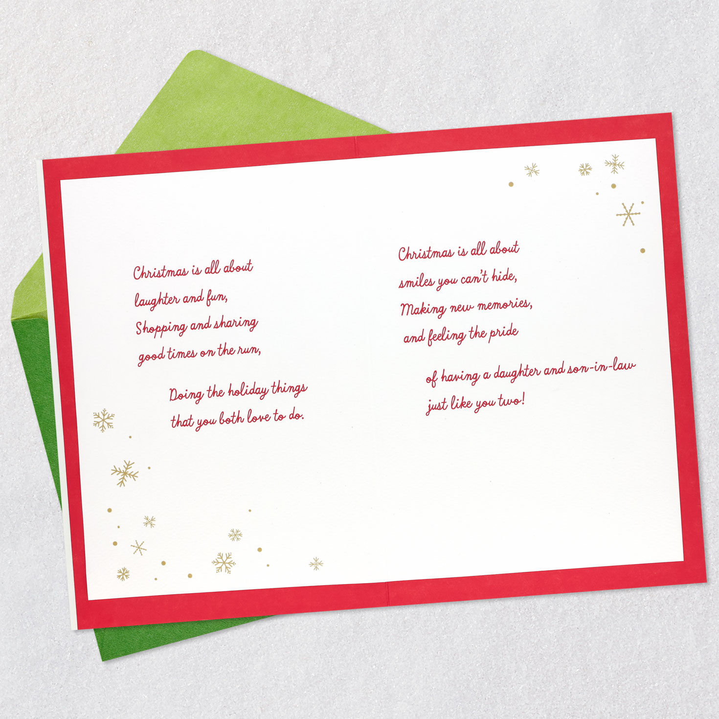Stockings Christmas Card for Daughter and Husband Open card with envelope image number 4