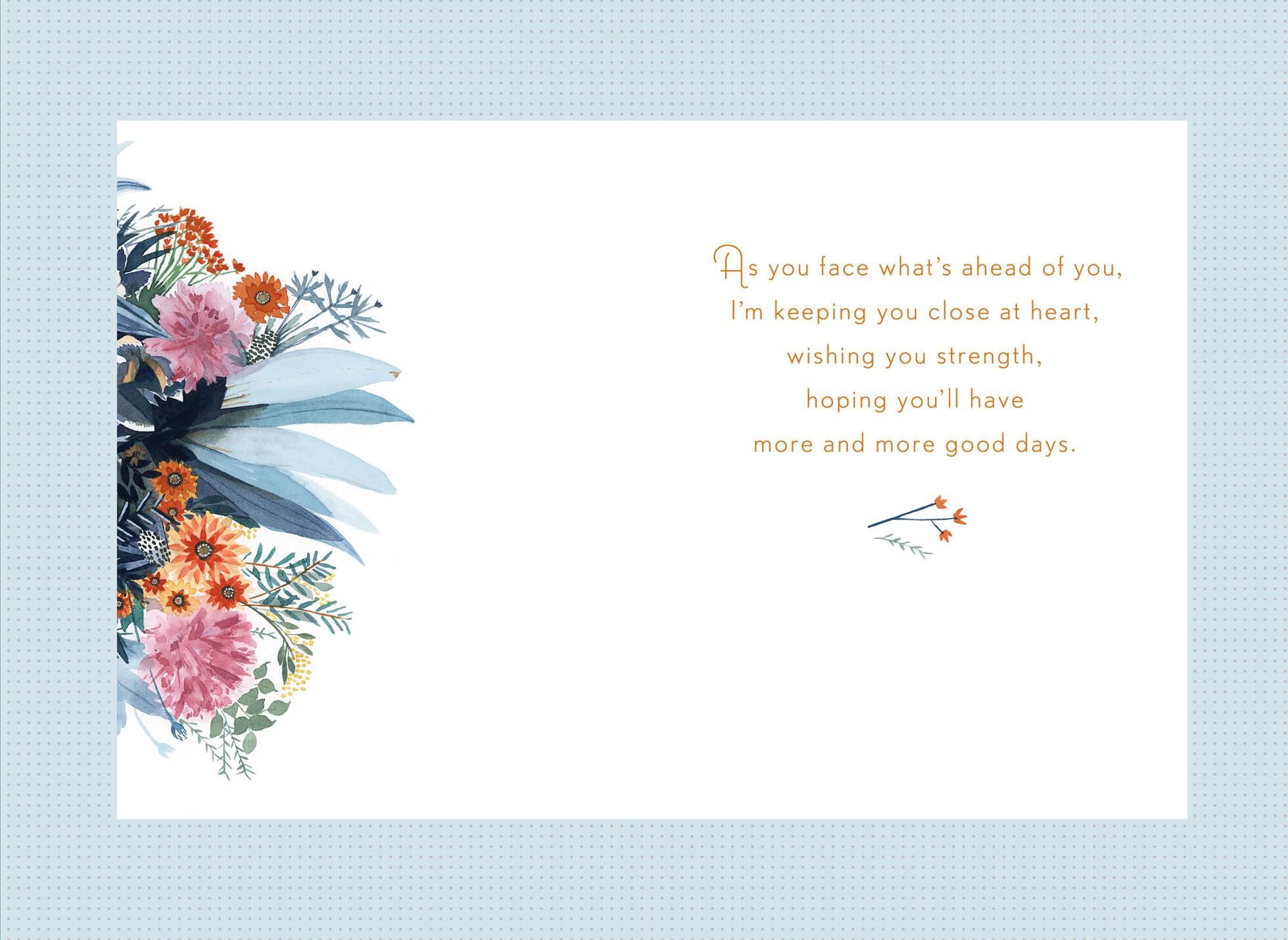 Flower Bouquet Caring Thoughts Encouragement Card