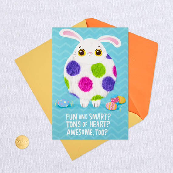 Cute Fuzzy Bunny Easter Card, , large image number 5
