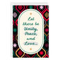 Bobbles Stars Pattern Personalized Kwanzaa Card Card Front with Envelope image number 1