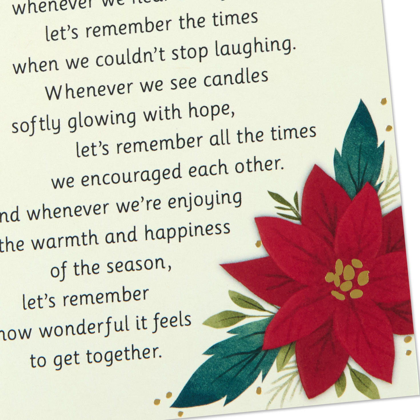Poinsettia Flowers Friend Christmas Card Card Front Detail image number 5