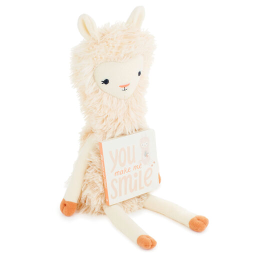 MopTops Llama Stuffed Animal With You Make Me Smile Board Book, 
