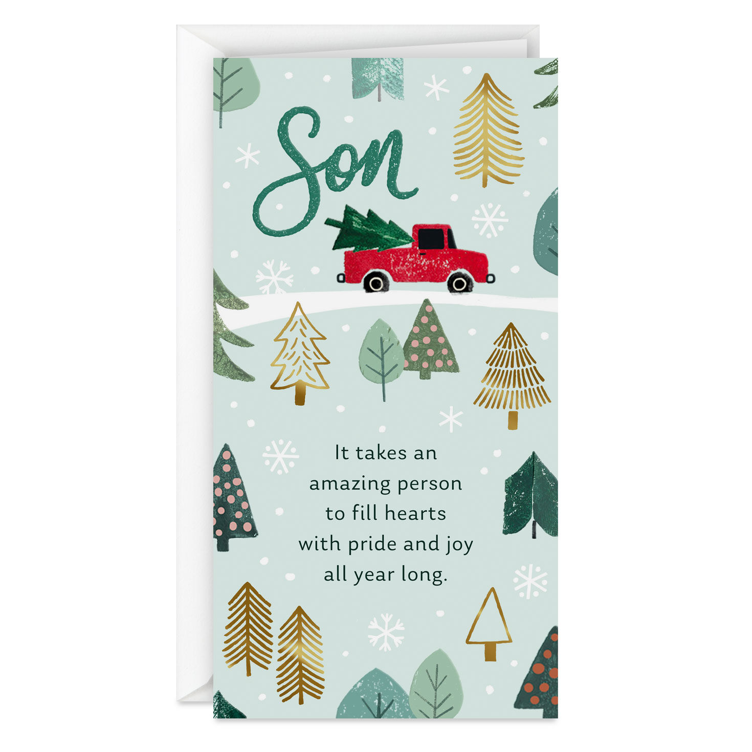 You Fill Hearts with Pride and Joy Money Holder Christmas Card for Son