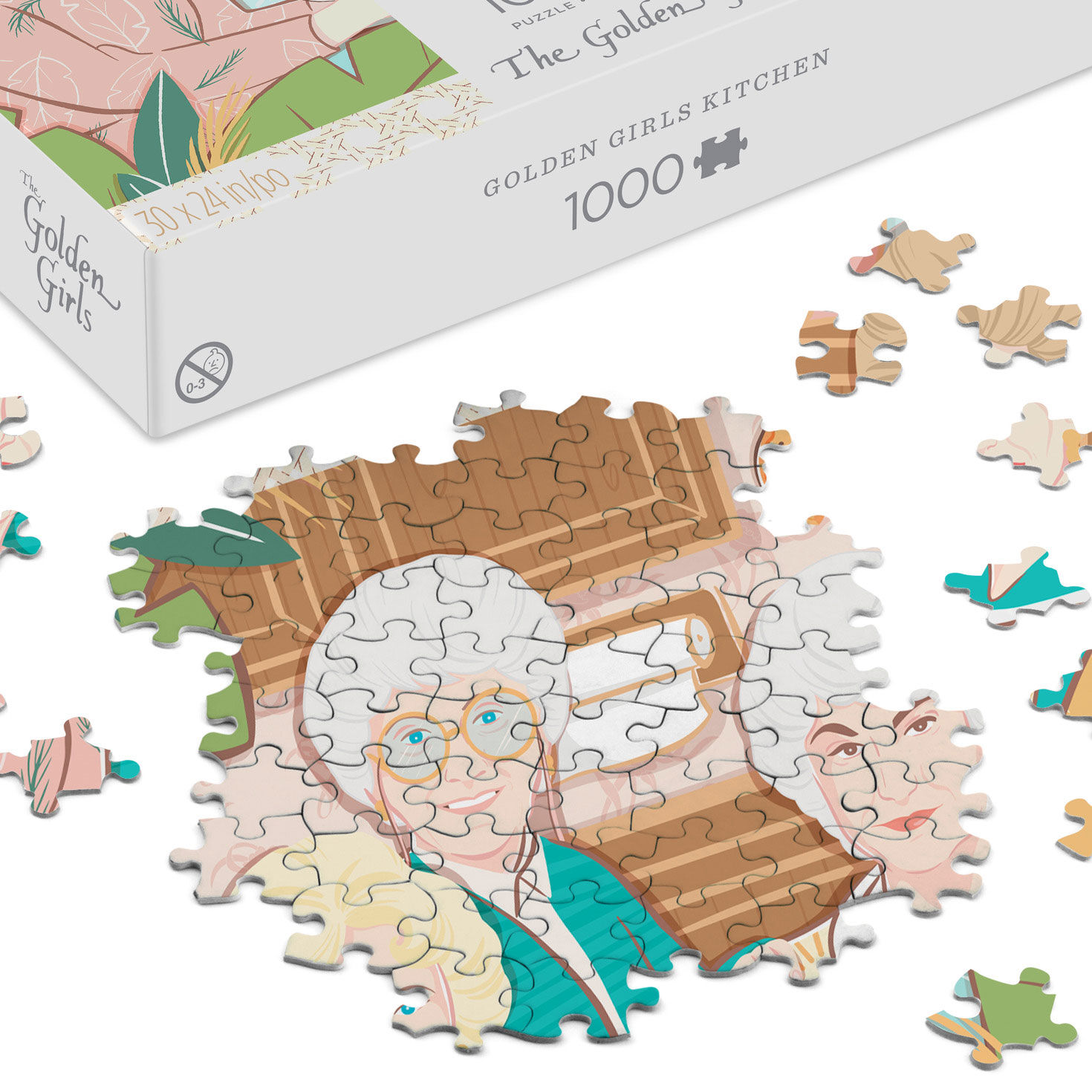 The Golden Girls at the Table 1000-Piece Puzzle closeup view image number 3
