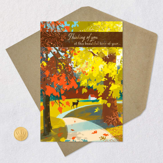 Giving Thanks and Thinking of You Thanksgiving Card, , large image number 5