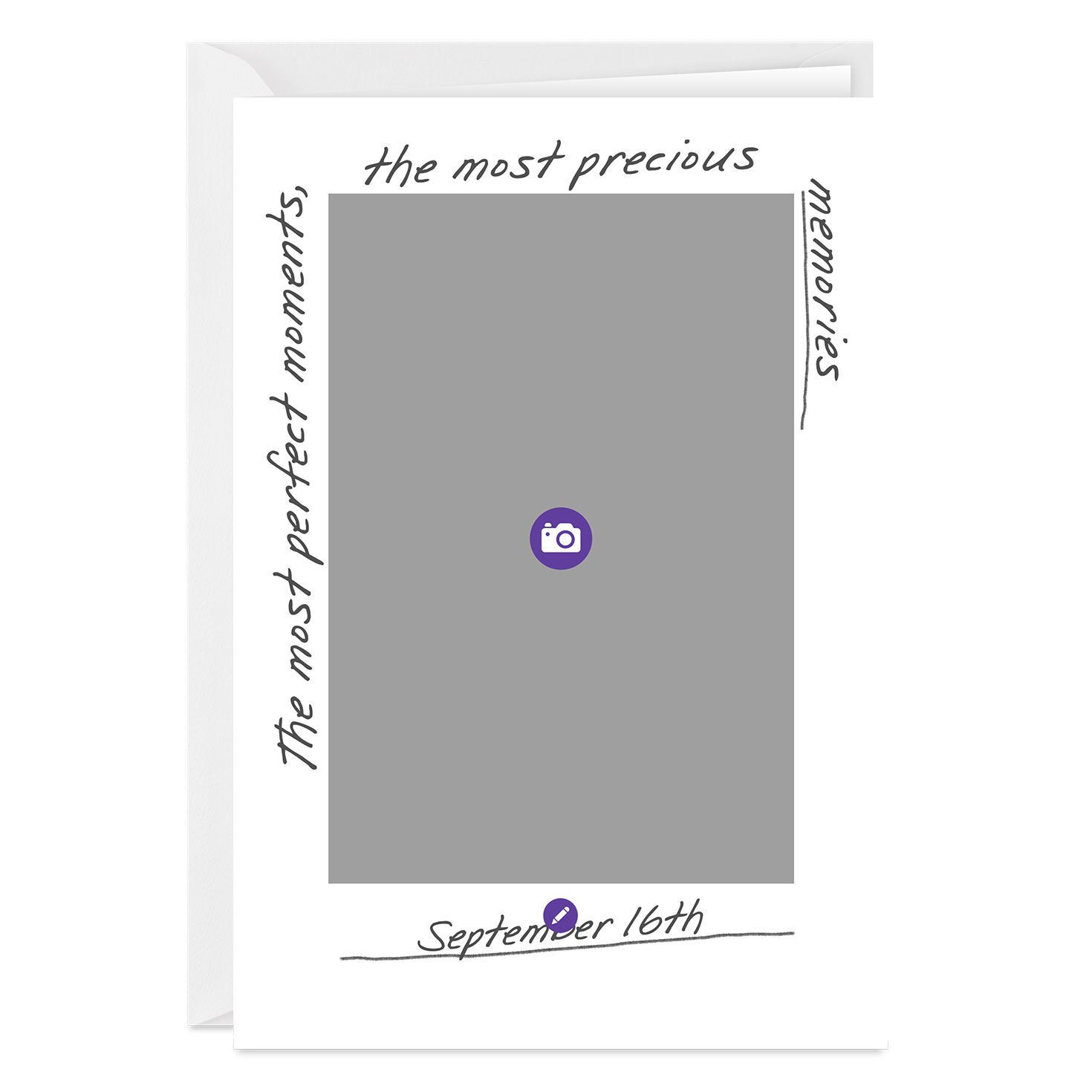 White Frame With Captions Personalized Card Card Front indicating personalization image number 3
