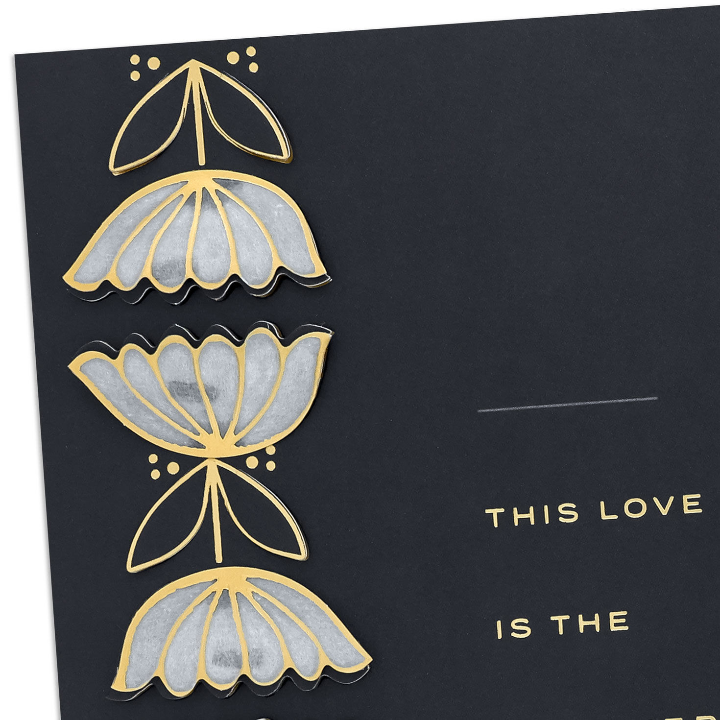 Gray and Gold Flowers Anniversary Card Card Front Detail image number 4
