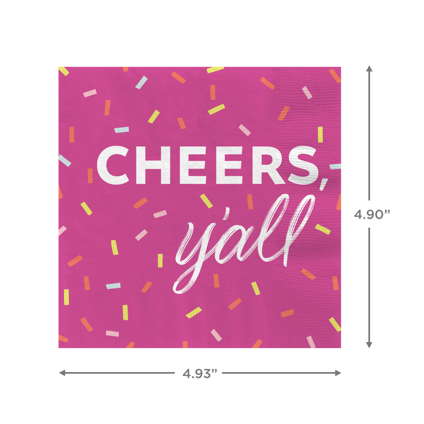 Bright Pink "Cheers Y'all" Cocktail Napkins, Set of 16 for only USD 4.49 | Hallmark