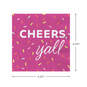 Bright Pink "Cheers Y'all" Cocktail Napkins, Set of 16, , large image number 2