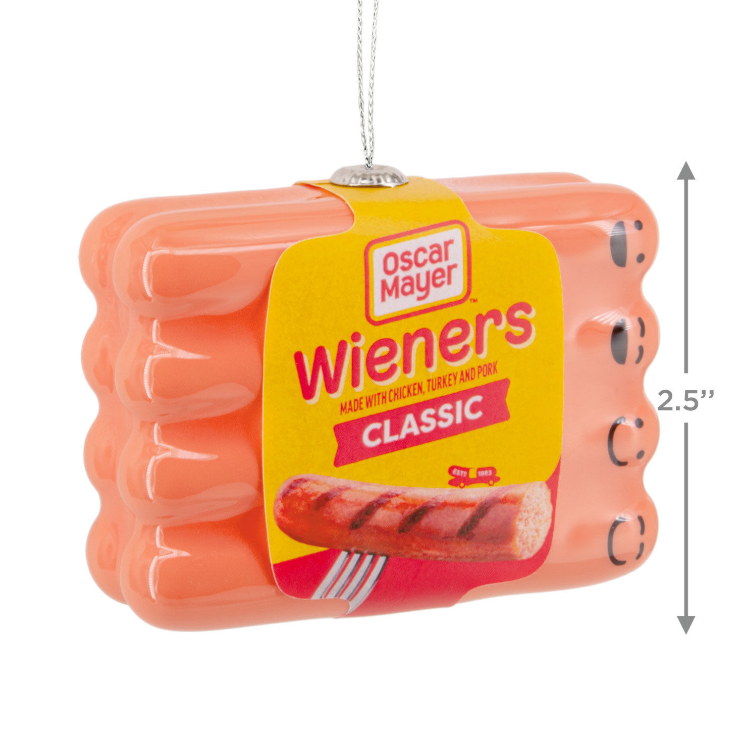 Oscar Mayer Hot Dogs Christmas Ornament measurement image number 3