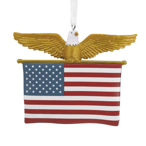 Bald Eagle With American Flag Hallmark Ornament, 