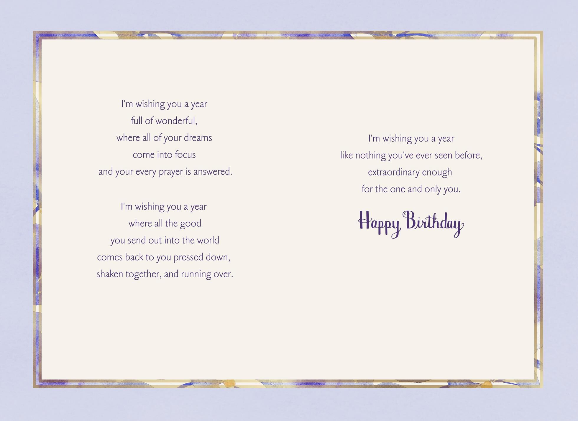 Wishes for a Year Full of Wonderful Birthday Card
