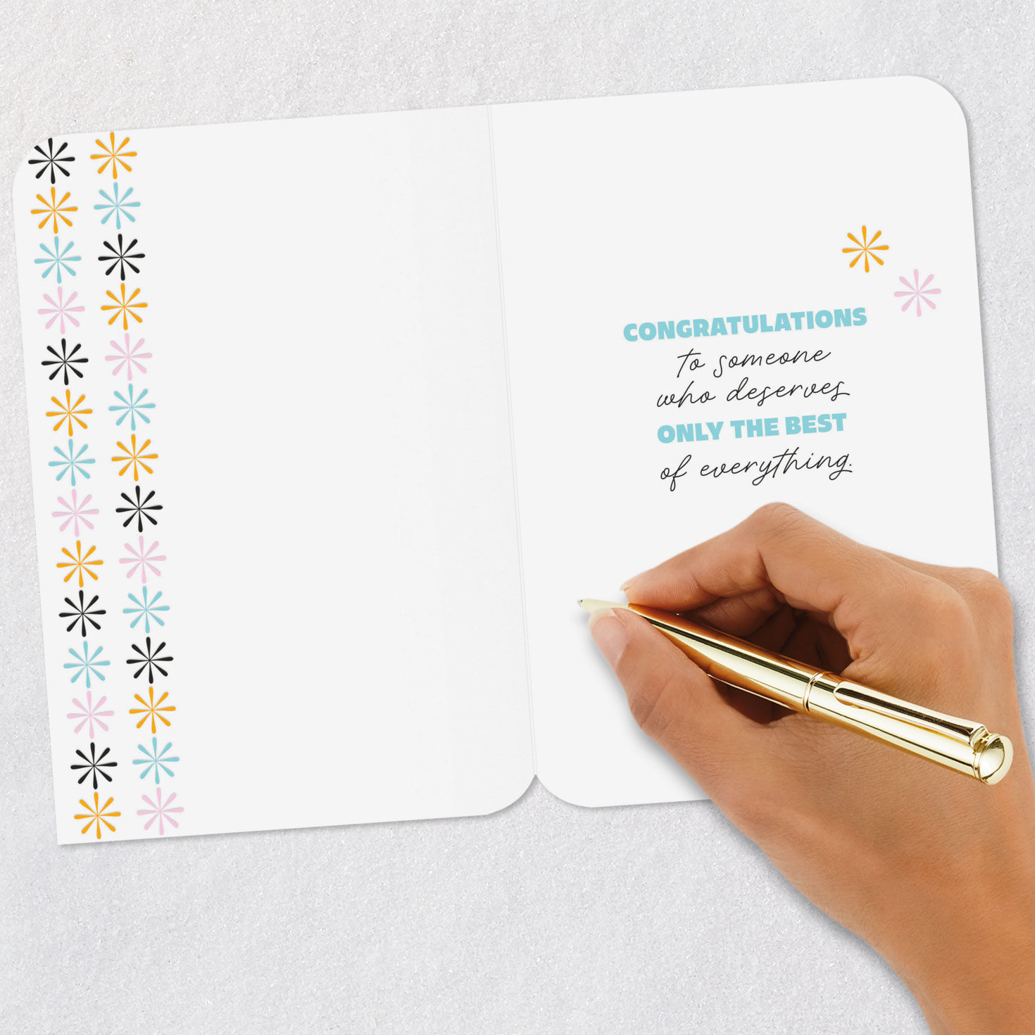 Stars on Green Congratulations Card signing card image number 6