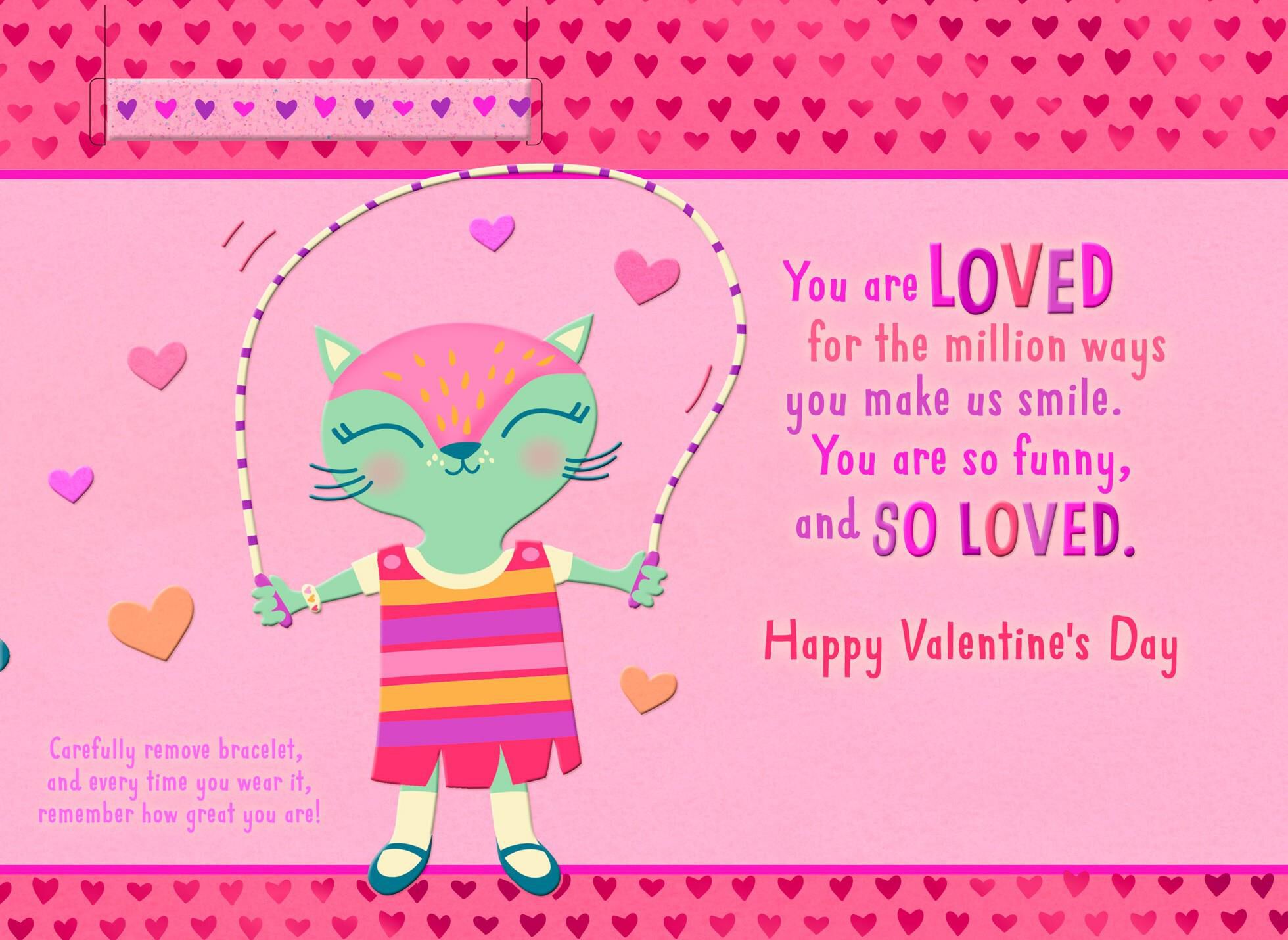Glitter Bracelet Valentine's Day Card for Daughter Greeting Cards