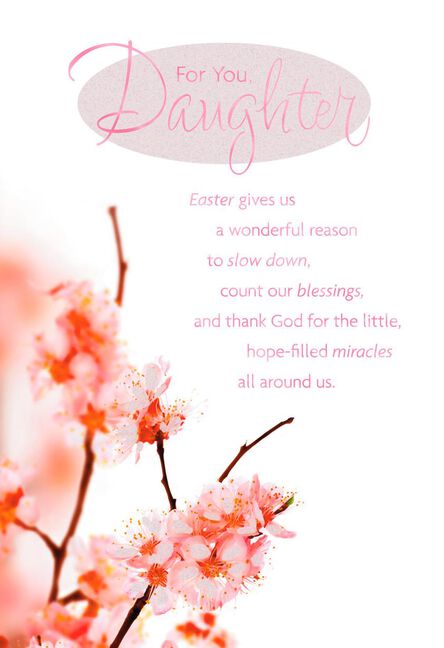 spring blossoms religious easter card for daughter greeting cards