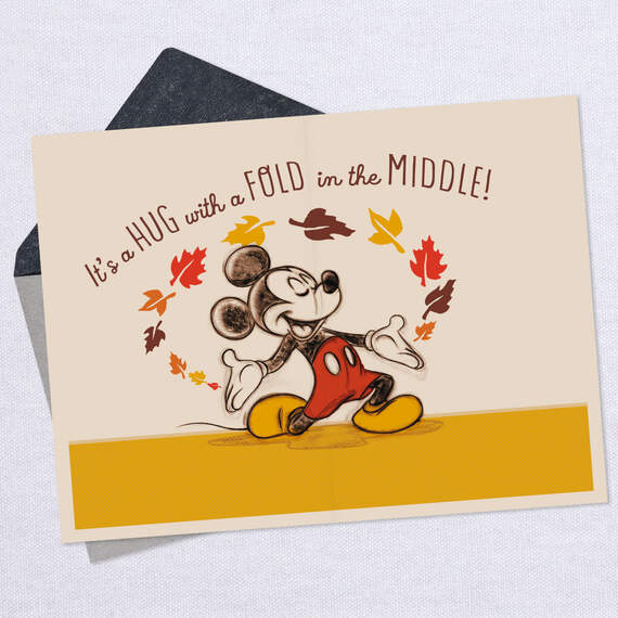 Disney Mickey Mouse Hug Thanksgiving Card, , large image number 3