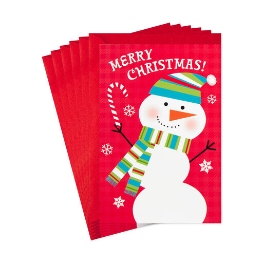 Christmas Snowman Note Cards With Stickers, Pack of 6, 
