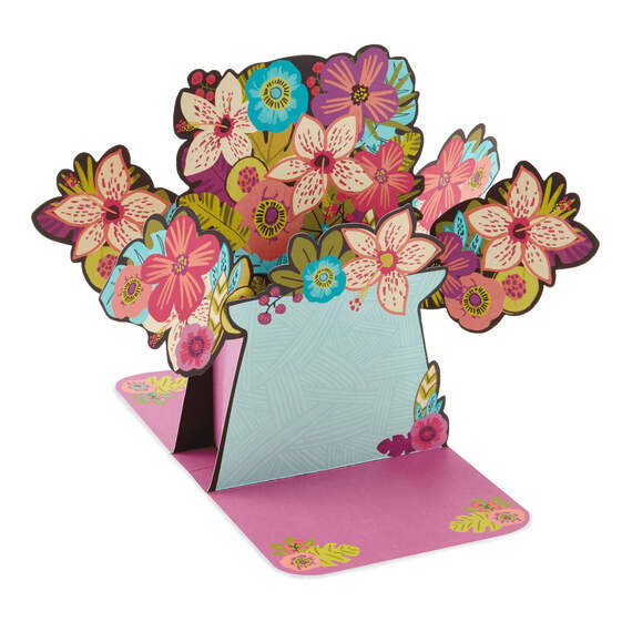 My Wife, My Love, My Friend Flower Bouquet 3D Pop-Up Mother's Day Card, , large image number 3