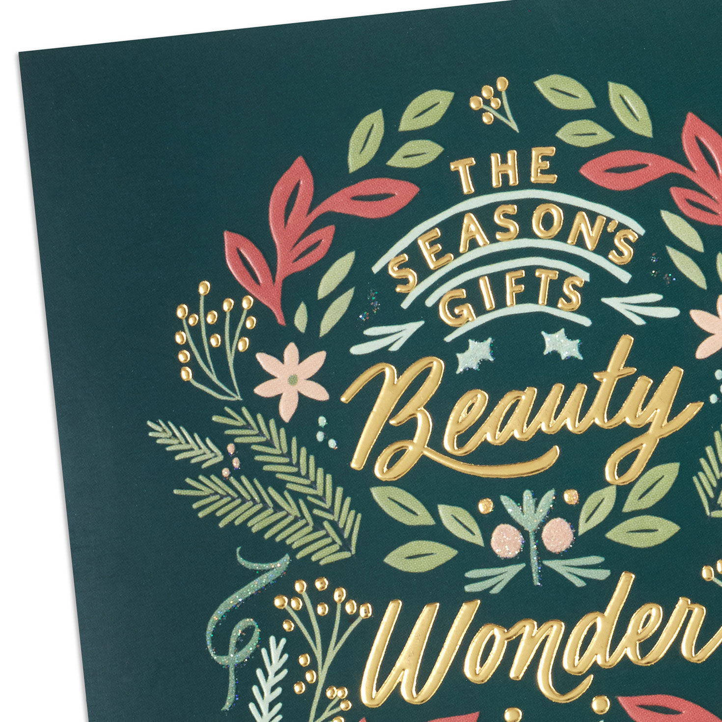 The Season's Gifts Lettering on Green Boxed Christmas Cards, Pack of 16 for only USD 17.49 | Hallmark