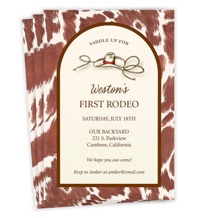 Saddle Up Western Flat Birthday Invitation