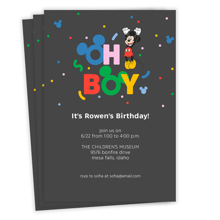 Disney Mickey Mouse Birthday Invitation