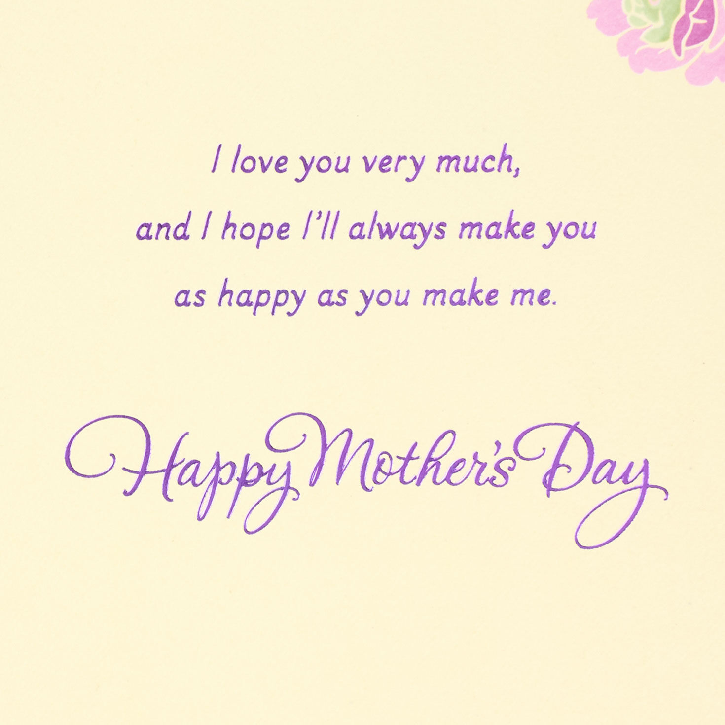Flower Blooms on Purple Mother's Day Card for Wife Sentiment image number 3
