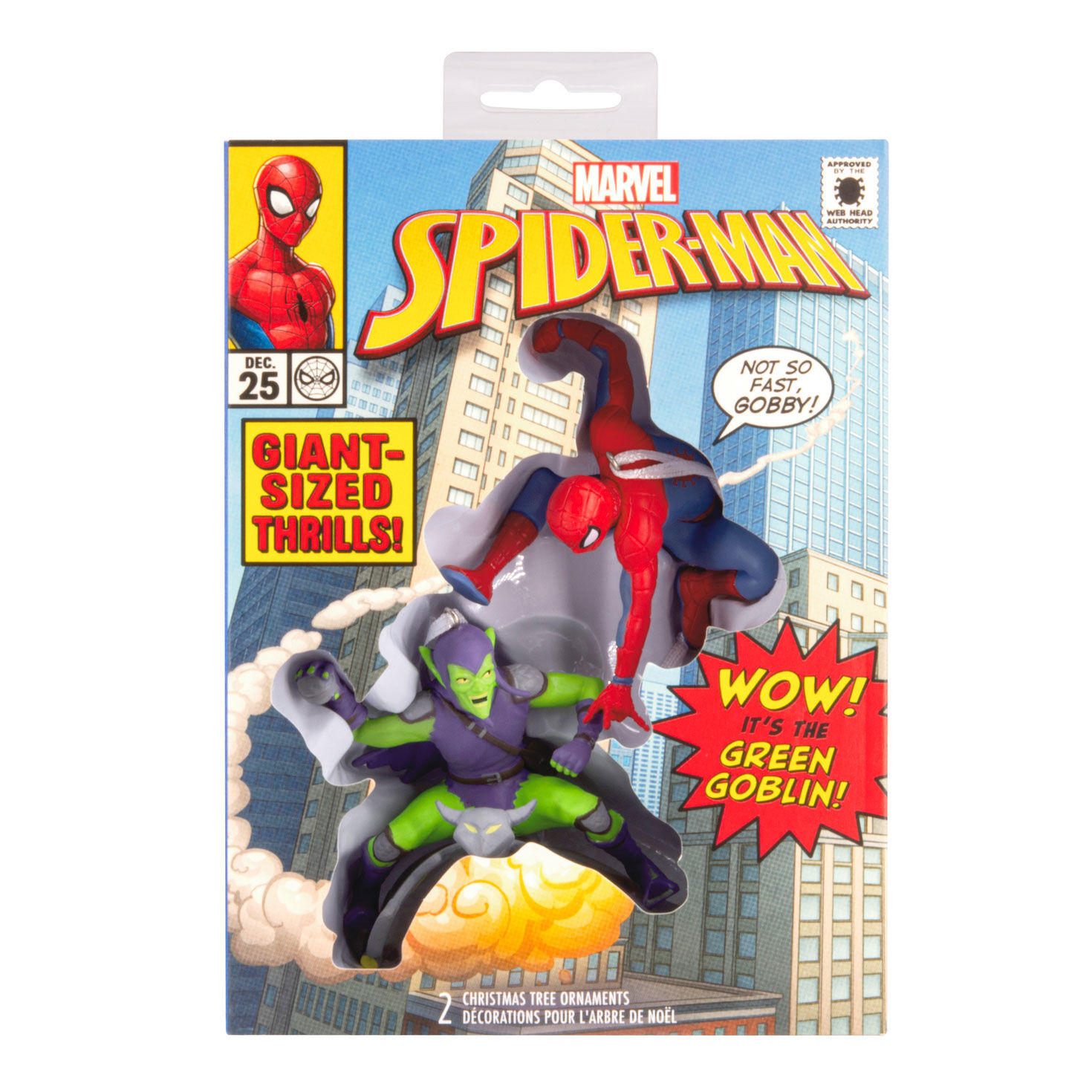 NIB Hallmark 2-Piece Marvel Spider-Man & Green Goblin Christmas Ornaments Set