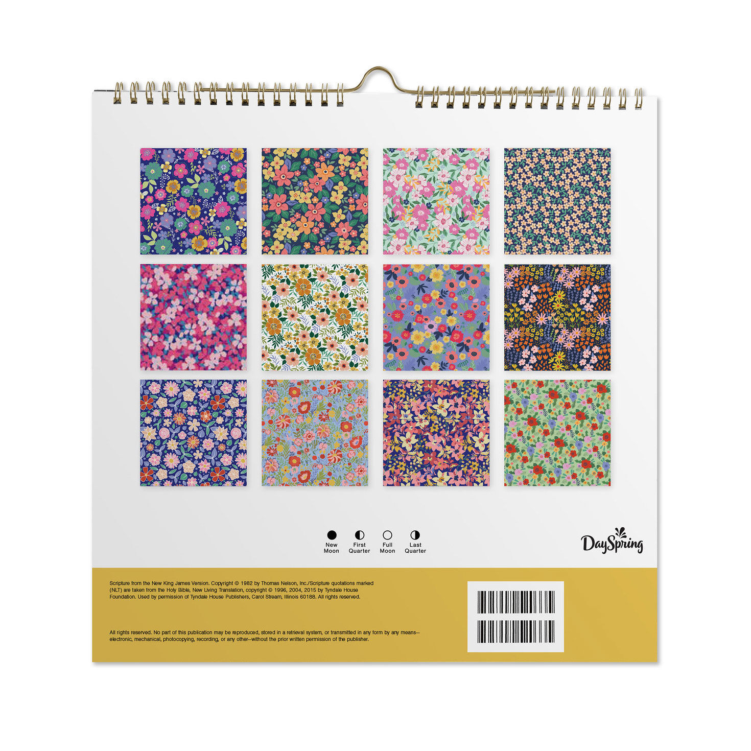 Bright Florals Faith 2027 7x7 Mini Wall Calendar Back image number 2