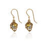 Silver Forest Gold-Tone Open Leaf Beaded Metal Drop Earrings, , large image number 1