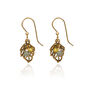 Silver Forest Gold-Tone Open Leaf Beaded Metal Drop Earrings, , large image number 1