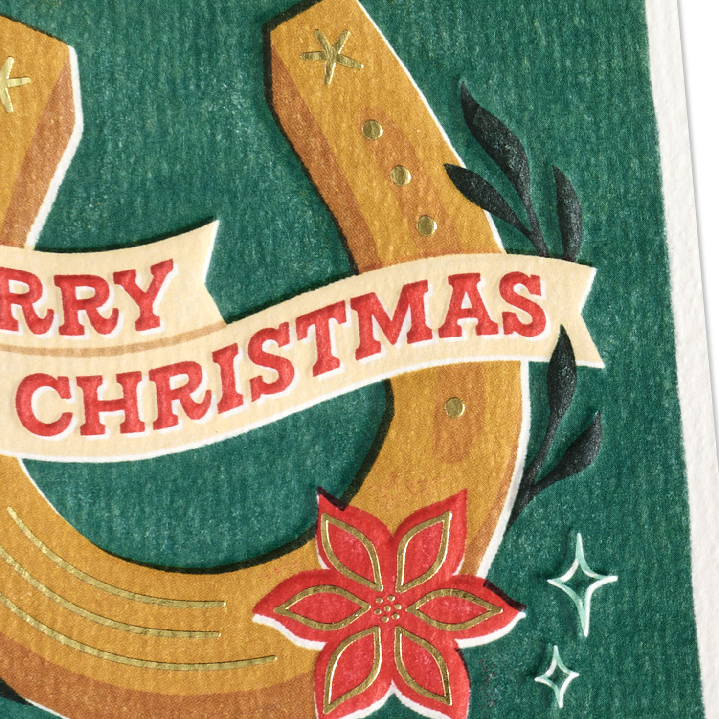 Hallmark x Opry® Horseshoe With Banner Blank Christmas Card for only USD 4.99 | Hallmark