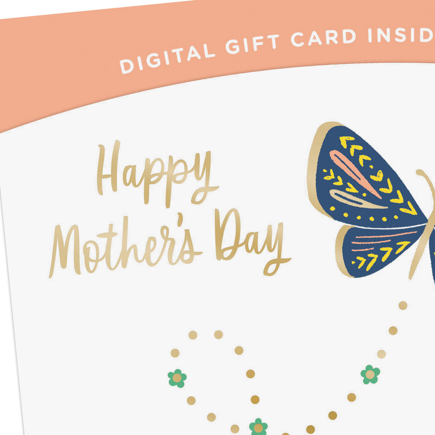 Butterfly and Flowers Mother's Day Gift Card Greeting Card Cover Detail image number 5
