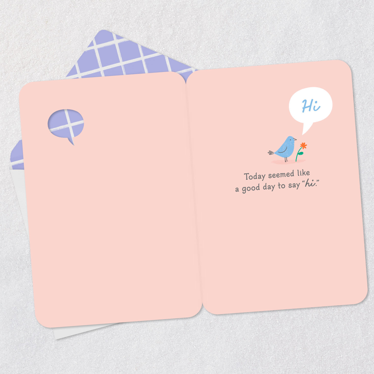 Bear and Bluebird Thinking of You Card Open card with envelope image number 3