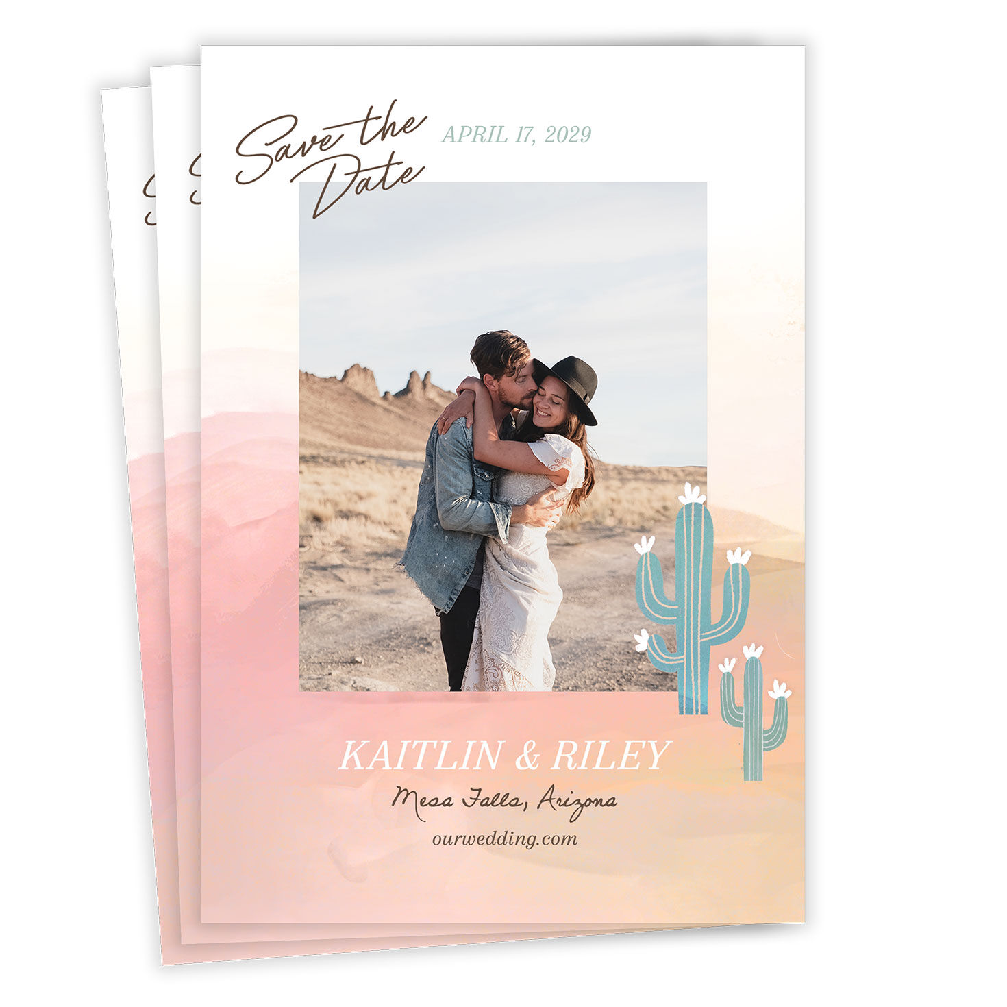 Serene Western Desert Flat Wedding Save the Date