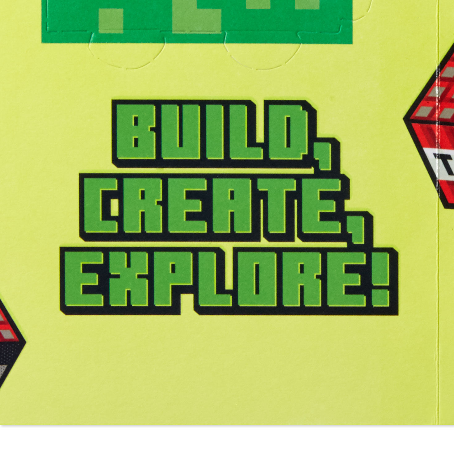 Minecraft Birthday Card for Kids With 3D Creeper Sentiment image number 2