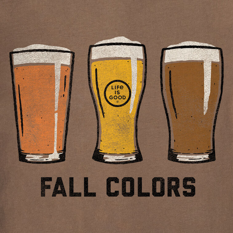 Men’s Fall Colors of Beer Brown Long Sleeve T-Shirt closeup view image number 2