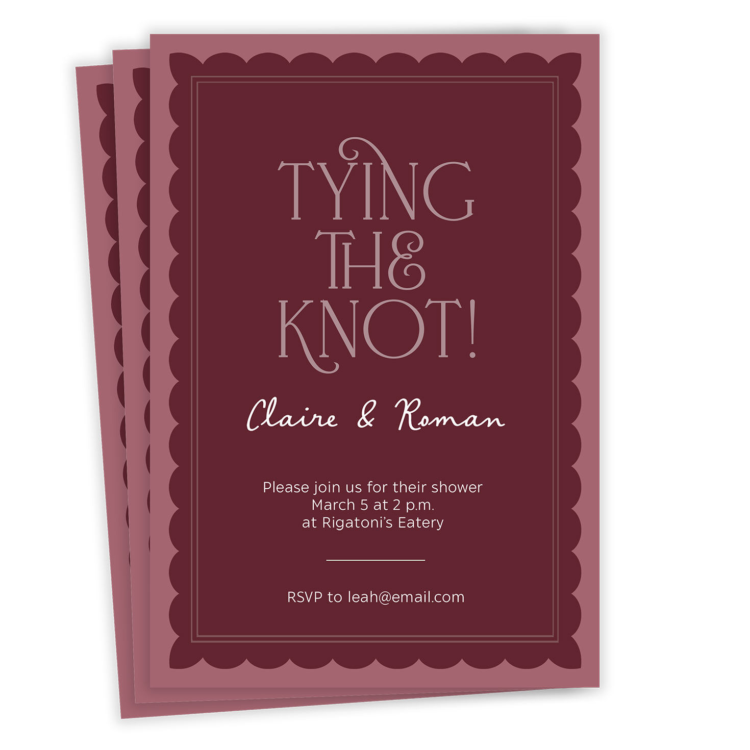 Tying the Knot Flat Couples Wedding Shower Invitation