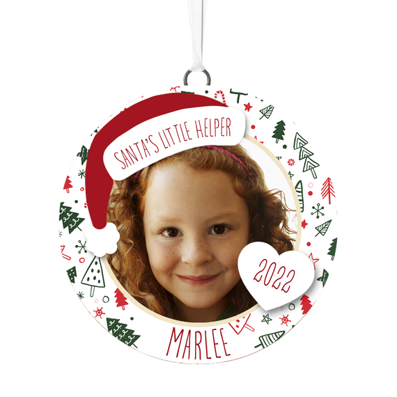 Holiday Personalized Text and Photo Ceramic Ornament, , large image number 4